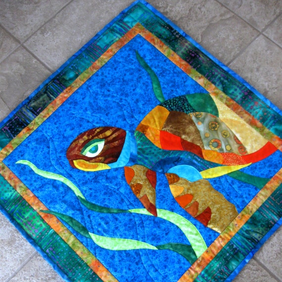 Turtle Wall Art Quilt Wall Hanging Colorful Talulah Tropical