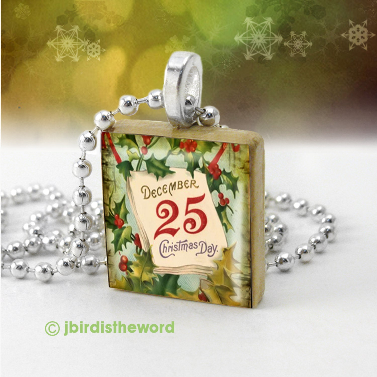 Christmas is December 25th scrabble pendant