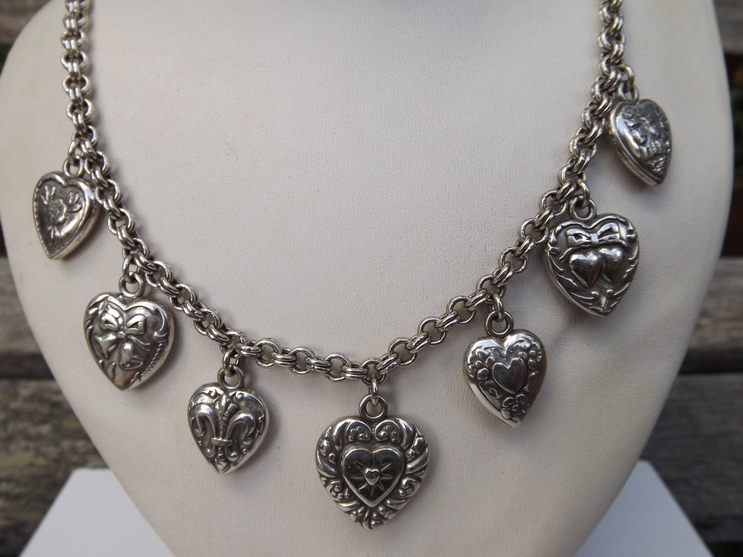 Vintage Brighton Silver Heart Charm Necklace