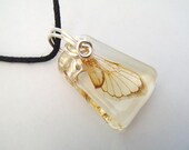 Small Cicada Wing Resin Pendant Real Nature Necklace Bohemian Jewelry  Fairy Wings Insects Bugs Earth Forest Woodland Silver Wire Adjustable - PrismGypsy