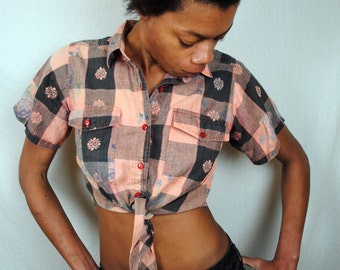 Vintage 80s Summer Cropped Top