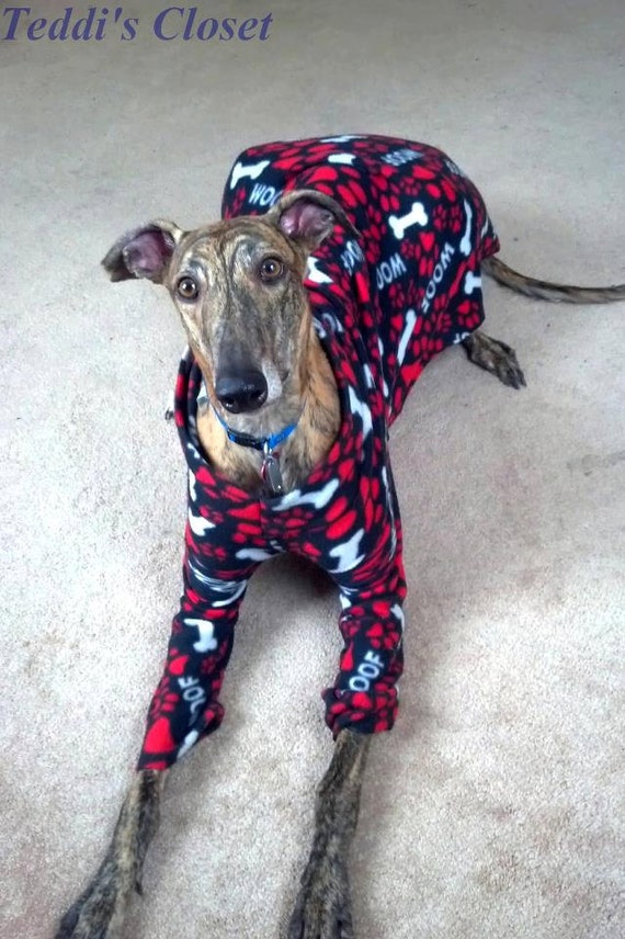 Items similar to TwoLegged Greyhound Pajamas, Custom Made, Pink Tie