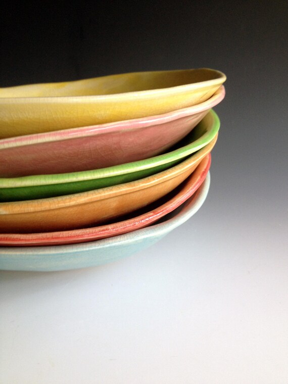 READY TO SHIP Pasta bowls free form organic colorful pasta