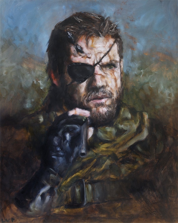 Big Boss / Naked Snake Original Painting - Metal Gear Solid - 24x19in Oil Stick on Panel