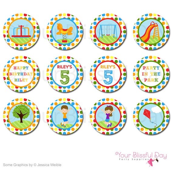 PRINTABLE Party in the Park Party Circles (Personalized) #567 Il_570xn