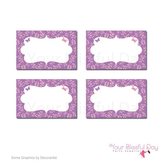 PRINTABLE Enchanted Butterfly Party Label Tents Il_570xn