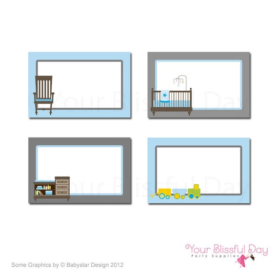 PRINTABLE Sip & See Baby Boy Label Tents #210 Il_570xn