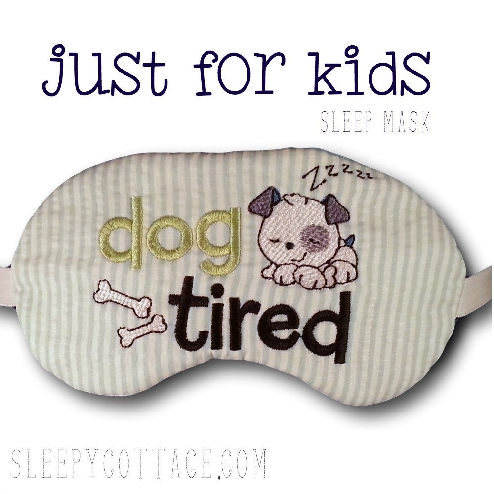 Dog Tired Kids Seersucker Sleep Mask