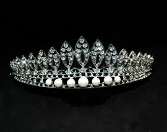 Crystal Wedding Bridal Crown, Swarovski Crystal Bridal Headpiece, Pearl ...