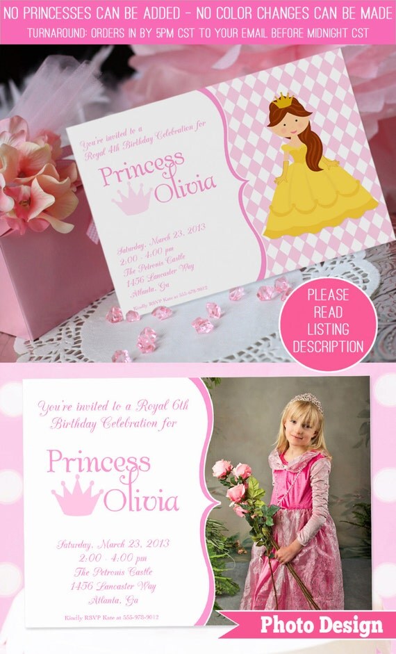 Princess Party Invitation | Princess Birthday Invitation | Cinderella Invitation | Princess Invitation | Amanda's Parties To Go Il_570xn