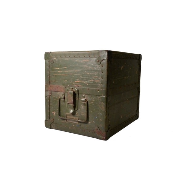 Vintage Military Storage Box Wooden Military Case by BananasDesign