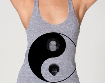 Womens Michael Jackson Yin Yang tank top -American Apparel tank top- heathered gray- - available in S,M, L- Worlwide Shipping