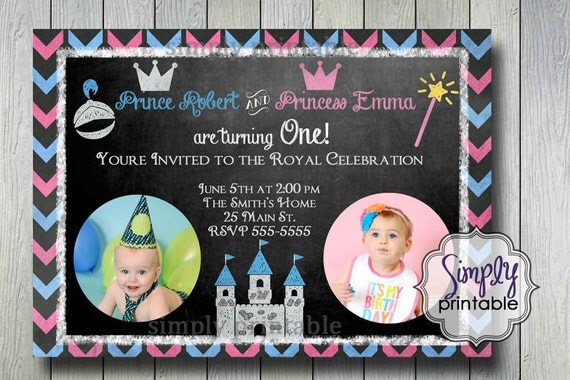 Prince & Princess Joint Invitation (Printable) Il_570xn