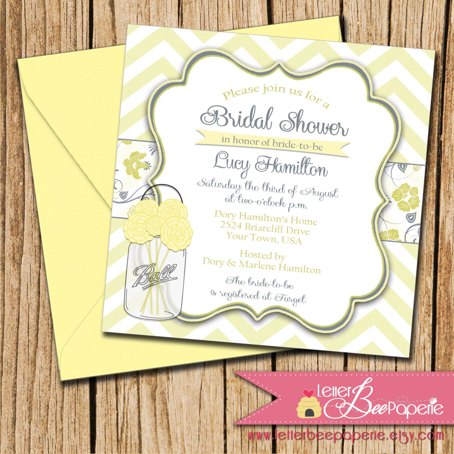 Shabby Chic Wedding Shower Invitations 8