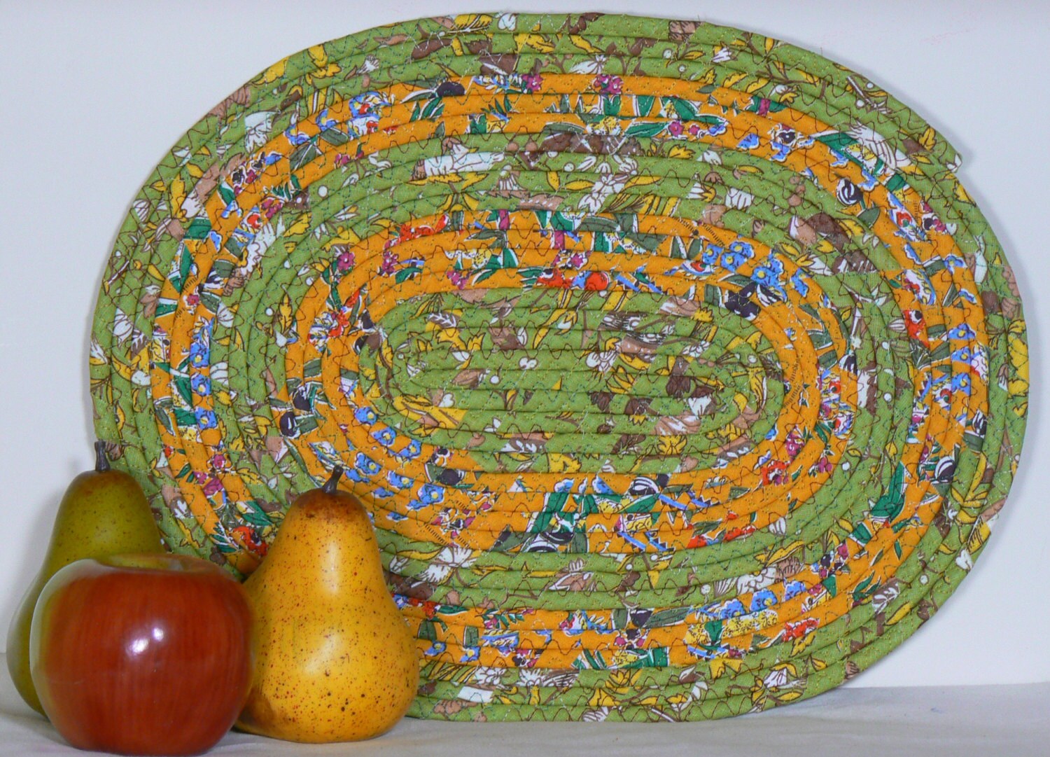 Oval Coiled Placemat Provencal Fabric Table by Studio55Creations
