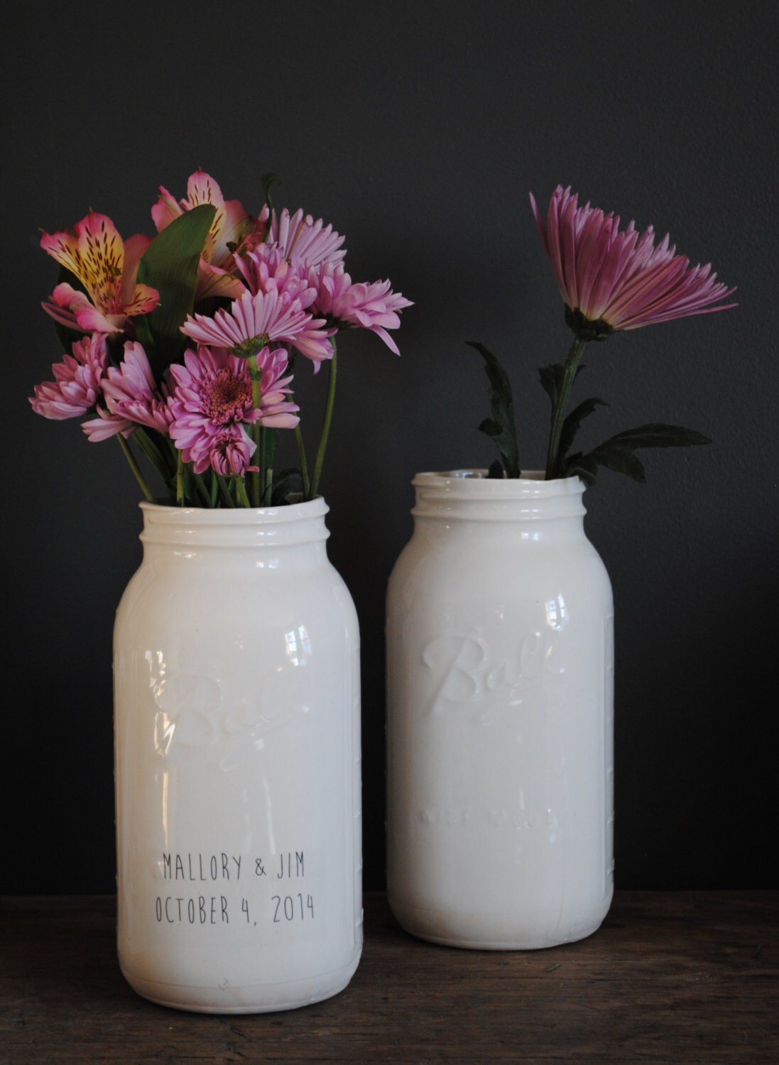 ONE handmade white ceramic XL ball jar vase by nelledesign on Etsy
