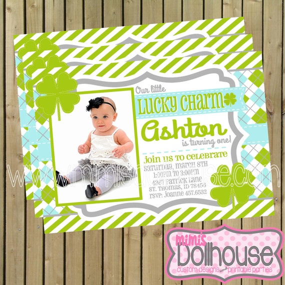 Lucky Charm Party Invitation- Printable St. Patrick's Day Birthday Invitation- Lucky Charm Birthday Party Invitation PDF/JPEG Il_570xn