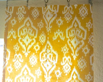Corn Yellow Ikat Curtain Panels. Decorative Drapery. 63, 84, 96, 108 ...