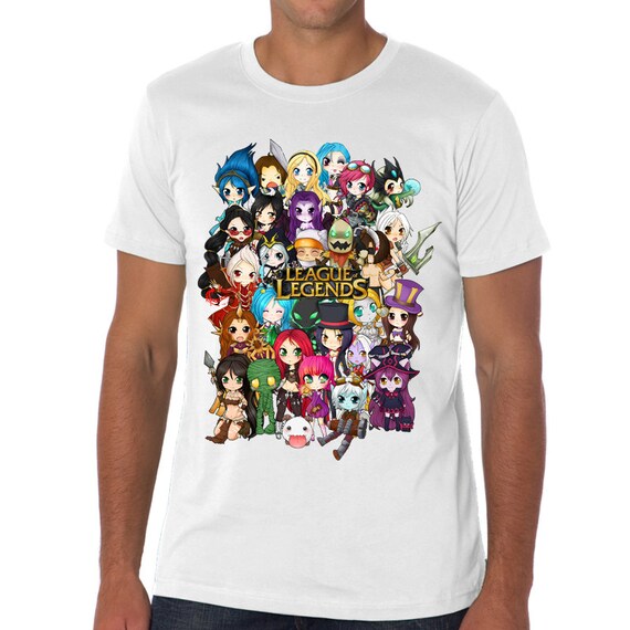 League of Legends chibi group white T-shirt