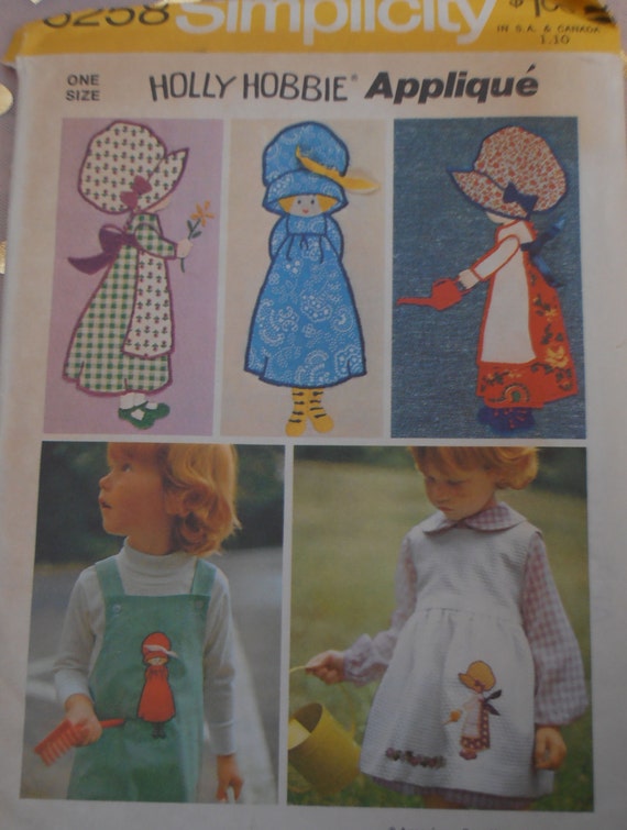 1973 HOLLY HOBBIE Applique Stuffed Doll Pattern Rag Doll
