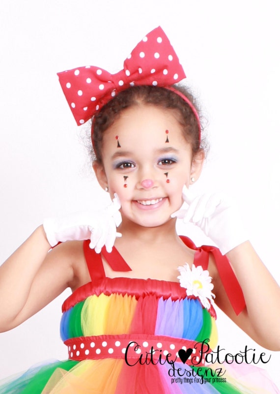 READY TO SHIP: Polka Dot Bow Headband - Red & White - Cutie Patootie Clown - Halloween or Birthday Costume - Fits toddler to adult Il_570xn