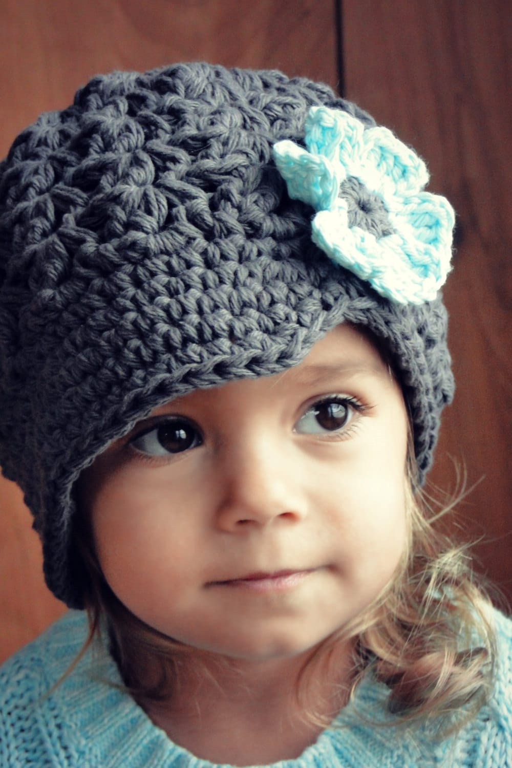Hat for Girls crochet baby hat kids hat gray hat newsboy