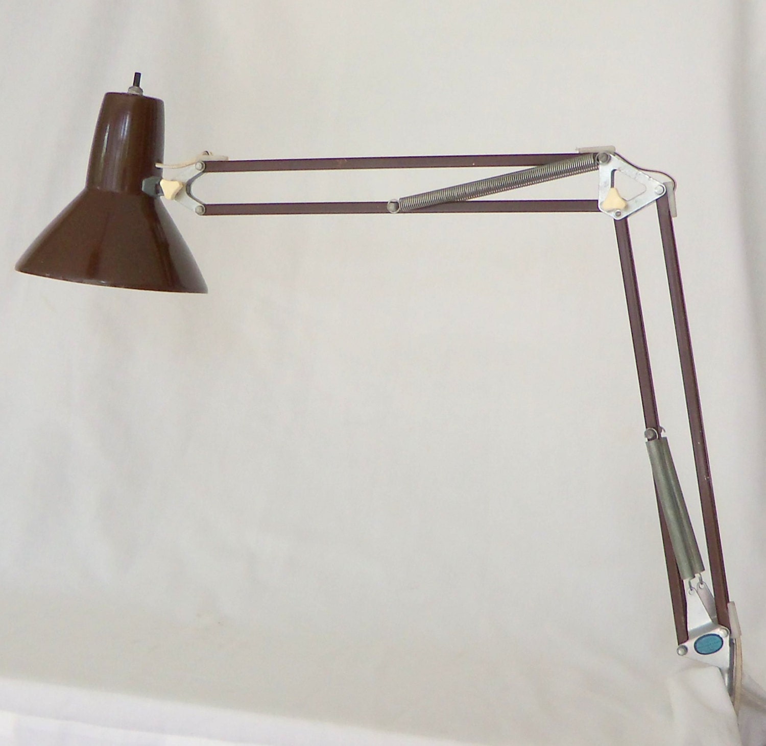 Vintage Ledu Swing Arm Architect Lamp Brown Mid Century