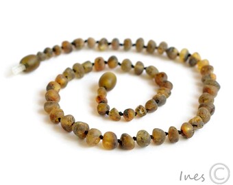 Raw Unpolished Baltic Amber Baby Teething Necklace