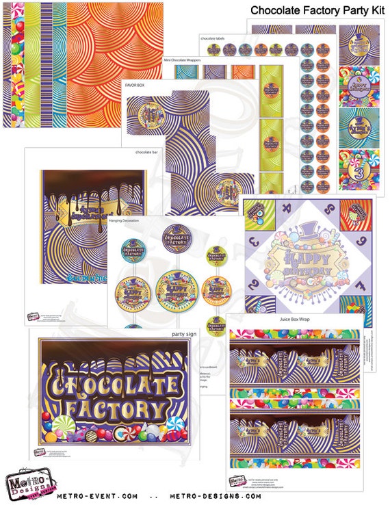 Chocolate Factory Party Kit Il_570xn