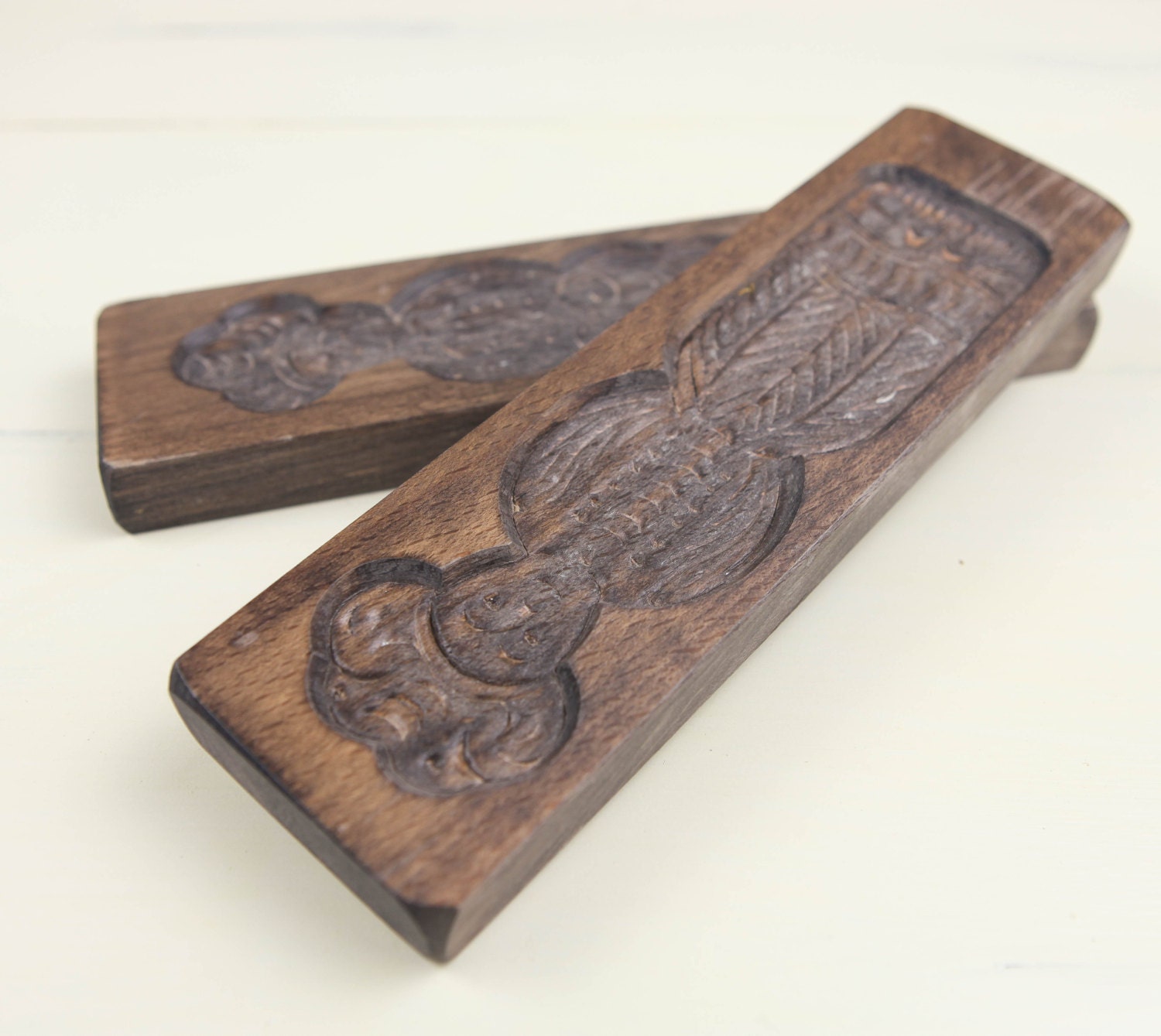 Vintage Carved wooden molds primitive dutch folk art man