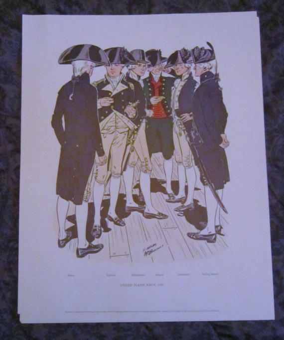 US Navy Uniforms 1966 Department of Naval History Color Prints 1776 ...