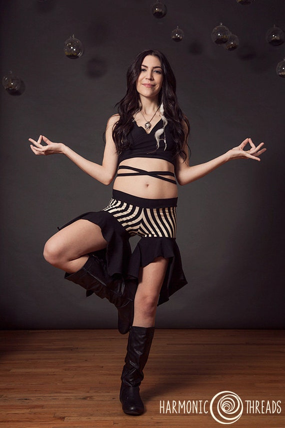 Striped Ariella Shorts, circus, ringmaster, steampunk, cabaret, flowy shorts, harmonic threads by HarmonicThreads steampunk buy now online