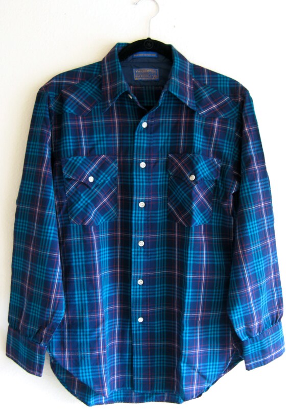 Men's Sir Pendleton Plaid Wool Shirt-Size Small