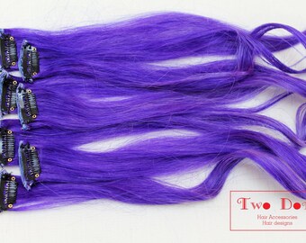 dark purple hair extensions clip in