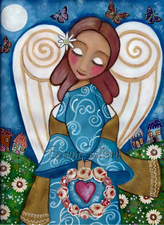 Folk Art Painting Angel Of Love Print 8 X 10   Il 570xN.556437885 1gdd 