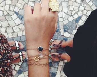 22k Four Leaf Clover Bracelet - Minimalist Jewelry