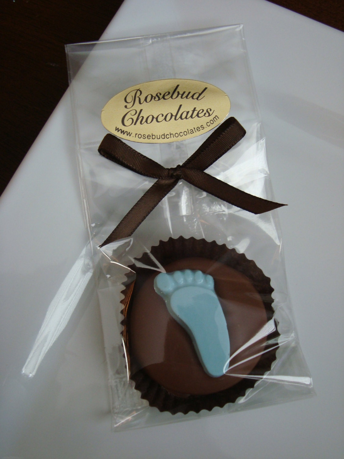 12 Chocolate Footprint Oreo Cookie Baby Shower Party Favors