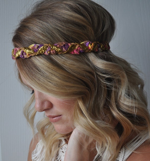 Braided Boho Headband Sparkly Hippie Summer Hair Accessory