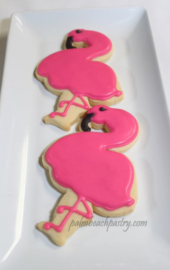 Large pink FLAMINGO Cookies favors 1 Dozen 12