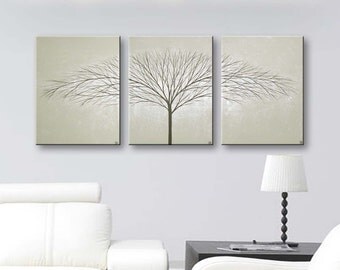 Painting Wall Art Canvas Tree Paintings Wall Decor Home Decor Wall Hangings Modern Art Trees 36x16 Original Painting