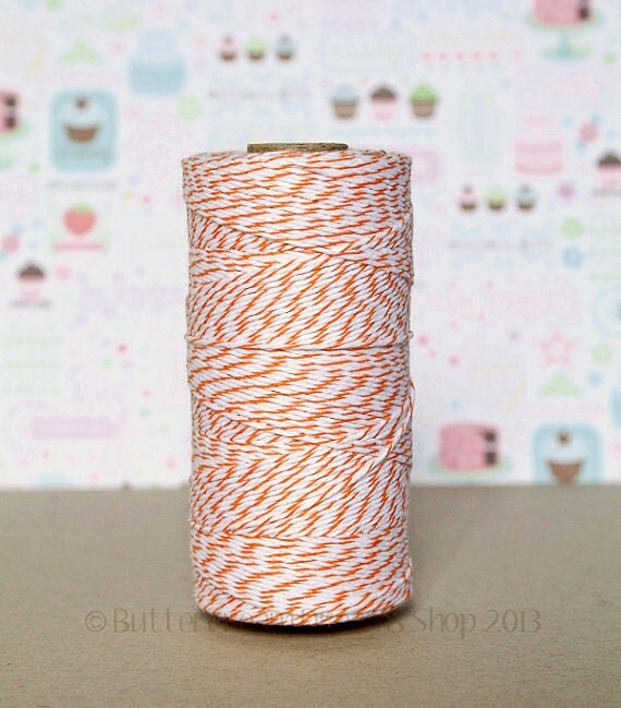 Bakers Twine - Orange - 15 Yards - 4 Ply Orange Cotton Bakers Twine for Scrapbooking Giftwrapping Cardmaking Il_570xn