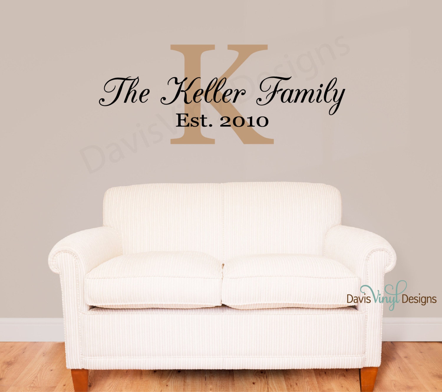 Wall Decals Family Name Decal Family Monogram Wall Decal