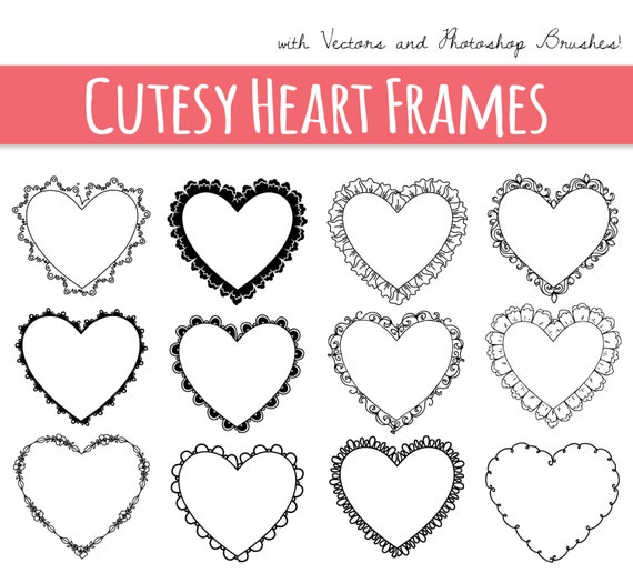 clip art heart frames digital frame decorative border