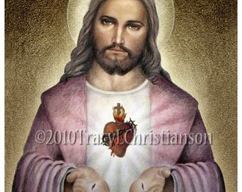 The Sacred Heart of Jesus Catholic Art Print Our Lord #4046