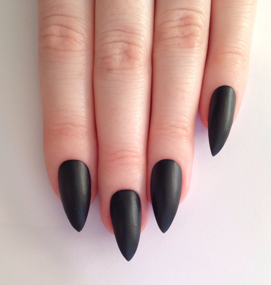 Matte black stiletto nails Nail designs Nail by prettylittlepolish