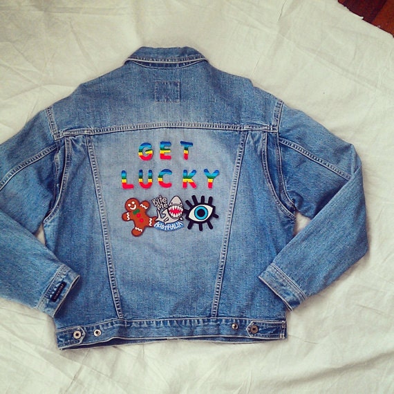 Vintage Patch Oversized Denim Jacket / by KodChaPhornJacket465