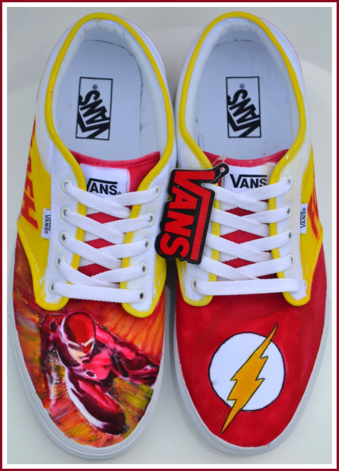 Hand Painted Mens Shoes Painted Shoes The Flash by PricklyPaw