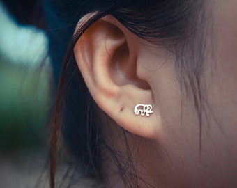 Elephant Sterling Silver Earring Studs