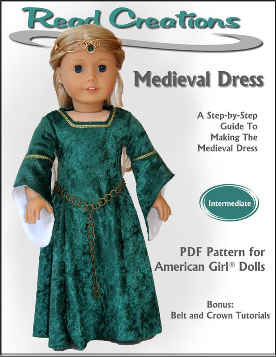 Pixie Faire Read Creations Medieval Dress 18 Inch Doll Clothes