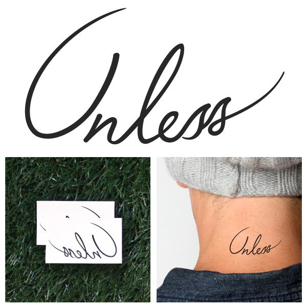 Unless Temporary Tattoo Set of 2